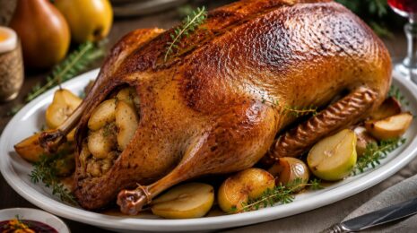 Фаршированный гусь с грушами