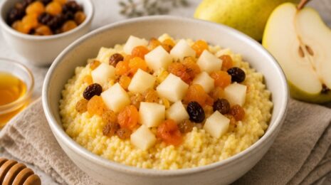 Пшенная каша с грушей и сухофруктами