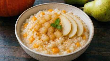 Рисовая каша с грушей и тыквой