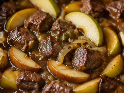 Тушить мясо с грушами