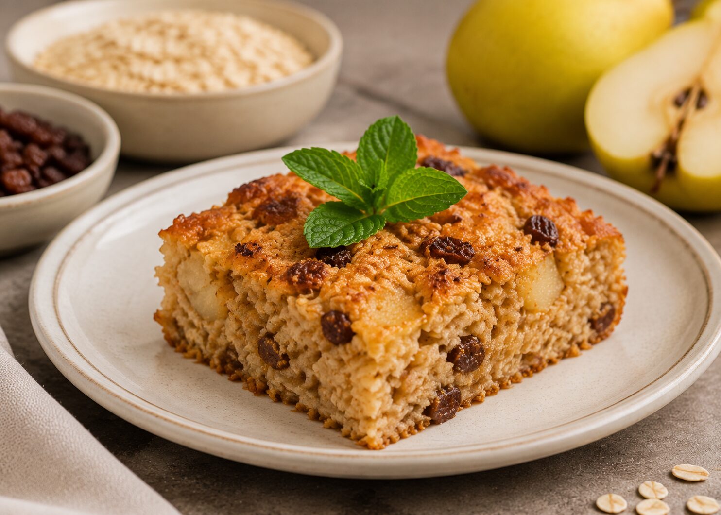 Запеченная овсяная каша с грушами рецепт
